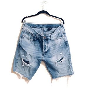 H&M Dressed Cut Off Denim Shorts Reg Waist 34